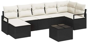 vidaXL Σετ Καναπέ Κήπου 8 pcs Καφέ, Κρέμα Πολυ rattan, βαμμένο ατσάλι