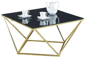 Τραπέζι Σαλονιού Willow Black-Gold 80X80X45 HM8613.02 Metal, Glass
