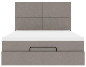 vidaXL Οθωμανικό κρεβάτι με στρώμα Taupe 140x200cm ύφασμα