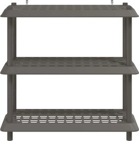 vidaXL Μονάδα Ραφιού 3 επίπεδα 100 x 40 x 96 εκ. PP Ανοιχτό γκρι
