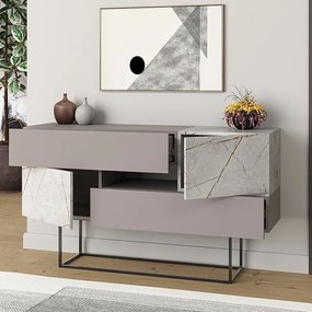 Artekko Eros Mocha Μπουφές MDF/Μέταλλο Γκρι/Λευκό (145x40x82)cm - 783-0120