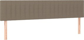 vidaXL Κρεβάτι Boxspring με Στρώμα Taupe 200x200 εκ. Υφασμάτινο