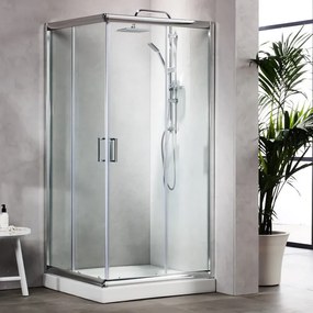 New Tema 100x100x180 Clear Nano Τετράγωνη Καμπίνα Ντους