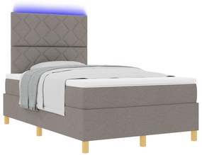 vidaXL Κρεβάτι  Κουτιού Με Στρώμα & LED Ταυπε 120x200 εκ. Ύφασμα