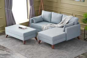Corner Sofa-Bed Bella Soft Mini Köşe Right - Blue Blue