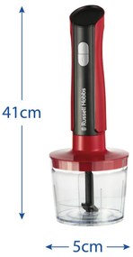 Russell Hobbs Desire 27140-56 Μπλέντερ 3-σε-1, 500W, 600+500 ml, 2 ταχύτητες + παλμός, Ανοξείδωτο, χωρίς BPA, Κόκκινο