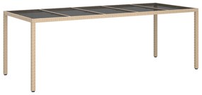 vidaXL Τραπέζι Εστίασης Κήπου Μπεζ 250x100x75 εκ. Πολυ Ρατάν