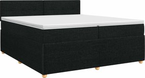 vidaXL Κρεβάτι box spring με στρώμα Μαύρο 200 x 200 cm Ύφασμα