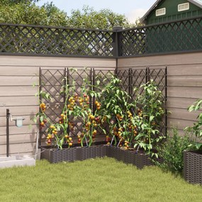 vidaXL Γλάστρες Κήπου 1 τεμ Καφασωτό Καφέ 120 x 120 x 126 cm Πλαστικό
