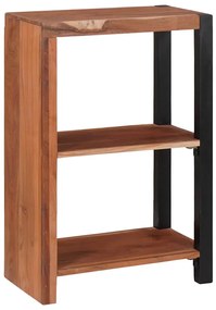 vidaXL Βιβλιοθήκη Καφέ, Μαύρο 50 x 30 x 75 εκ Στερεό Ξύλο Ακακίας