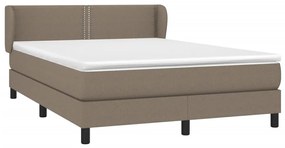 Κρεβάτι Boxspring με Στρώμα Taupe 140x200 εκ. Υφασμάτινο - Μπεζ-Γκρι