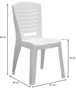 Καρέκλα πολυπροπυλενίου Tabia Megapap χρώμα λευκό 47x49x86εκ.