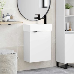 vidaXL Μονάδα μπάνιου με βρύση Λευκό 45,5 x 22,5 x 84 εκ