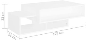 vidaXL Τραπεζάκι Σαλονιού Λευκό 105 x 55 x 32 εκ. από Επεξ. Ξύλο