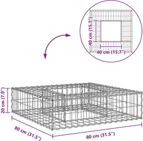 vidaXL Ανασηκωμένο κρεβάτι gabion Ασημί