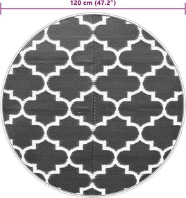 vidaXL Χαλί εξωτερικού χώρου ARAKIL μπλε Ø120 cm PP