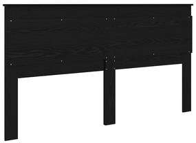 vidaXL Κεφαλάρι με κεφαλάρι Μαύρη Οξυά 200 cm Επεξεργασμένο ξύλο