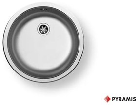Pyramis CR Ανοξείδωτος Ένθετος Νεροχύτης Στρογγυλός Γυαλισμένος Με 1 Γούρνα ∅45 cm