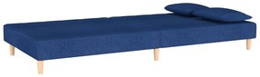 Καναπές Κρεβάτι Διθέσιος Μπλε Υφασμάτινος με Δύο Μαξιλάρια - Μπλε