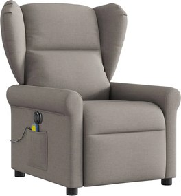 vidaXL Πολυθρόνα Μασάζ Ηλεκτρική Ανακλινόμενη Taupe Υφασμάτινη