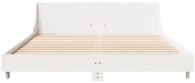 vidaXL Σκελετός Κρεβ. Χωρίς Στρώμα Λευκό 140x190 εκ Μασίφ Πεύκο