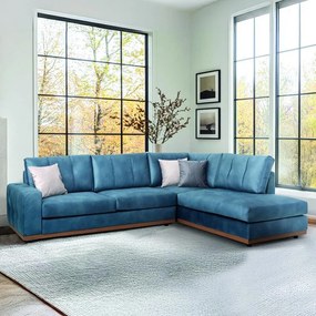 Γωνιακός Καναπές Mexico Fylliana Δεξιά Γωνία Γαλάζιο 280x220x87 εκ. 280x220x87 εκ.