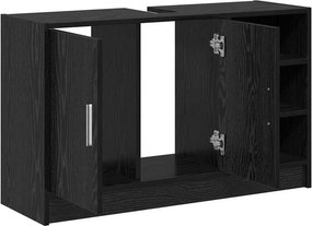 vidaXL Ντουλάπι Μπάνιου Μαύρη Οξυά 90 x 29 x 55 εκ. Επεξεργασμένο ξύλο
