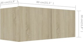 vidaXL Έπιπλα Τηλεόρασης 3 τεμ. Sonoma Δρυς από Επεξ. Ξύλο