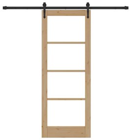 vidaXL Ολισθητή Πόρτα Καφέ 78 x 202 εκ. Ξύλο και μέταλλο