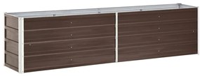 vidaXL Ζαρντινιέρα Υπερυψωμένη Καφέ 240x40x45 εκ. Γαλβανισμ. Χάλυβας