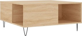 vidaXL Τραπεζάκι Σαλονιού Sonoma Δρυς 80x80x36,5 εκ. Επεξεργασμ. Ξύλο