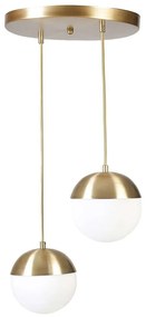 Φωτιστικό Οροφής Kure 941RTN1221 25x70cm 2xE27 60W Gold-White Opviq