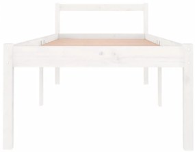 Κρεβάτι Ηλικιωμένων Λευκό 90 x 200 εκ. από Μασίφ Ξύλο Πεύκου - Λευκό