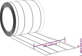 vidaXL Λωριδοκουρτίνα Διαφανής 25 μ. 200 χιλ. x 1,6 χιλ. από PVC