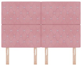 vidaXL Κεφαλάρι Ροζ 140 cm με Κρυστάλλινο Κουμπί Tufted