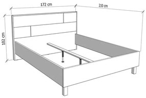 Κρεβάτι ALERIA 160 Διπλό Λευκό 160x200εκ. 173x211x102 εκ.