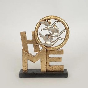 Διακοσμητικό Επιτραπέζιο Home 752-28539 17.5x4.5x20.8cm Gold-Silver Estheti Home Polyresin