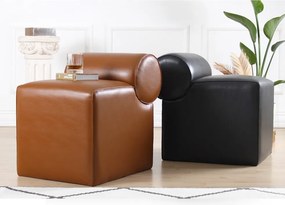 Πουφ Σκαμπό Μαύρο ROHIN DERI 60x45x56