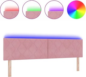 vidaXL LED κεφαλάρι Ροζ 180 cm Τεχνητό Δέρμα