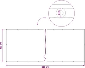 vidaXL Αδιάφανο σκίαστρο μπαλκονιού 150 x 800 cm