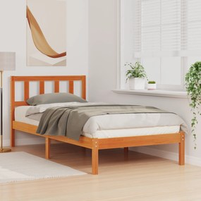 vidaXL Σκελετός Κρεβατιού Καφέ κεριού 90 x 190 cm Μασίφ ξύλο πεύκου