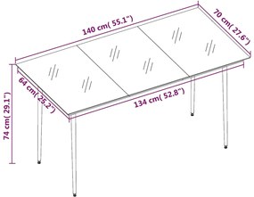 vidaXL Σετ Τραπεζαρίας Κήπου 5 Τεμαχίων Γκρι