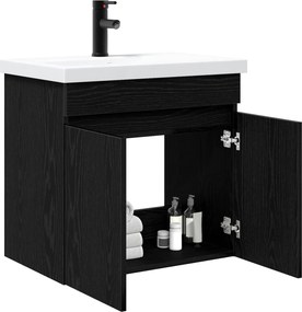 vidaXL Μονάδα μπάνιου με βρύση Μαύρη Δρυς 61 x 40 x 74,5 εκ.
