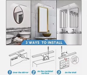 SE-NK-40 MULAN WALL LAMP NICKEL 40CM 3CCT 8W WITH MEMORY IP44