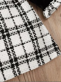 Tweed Knit Baby Dress - Black &amp; White
