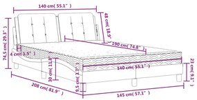 Κρεβάτι με Στρώμα Καπουτσίνο 140x190εκ.από Συνθ.Δέρμα - Καφέ