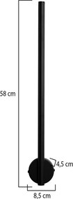 Απλίκα Τοίχου LED Heronia Line Black 01-0426