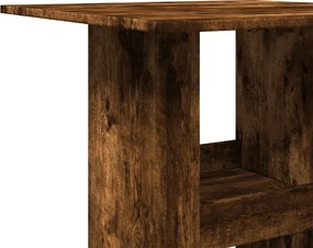 vidaXL Τραπέζι Μπαρ με Ράφια Καπνιστή Δρυς 60x60x102 εκ. Επεξεργ. Ξύλο