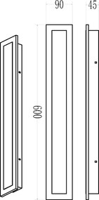 LED Απλίκα Εξωτερικού Χώρου Wow 60cm 20W 3-CCT Μαύρο