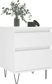 vidaXL Κομοδίνο Λευκό 40 x 35 x 50 εκ. από Επεξεργασμένο Ξύλο